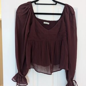 Abercrombie Burgundy Blouse